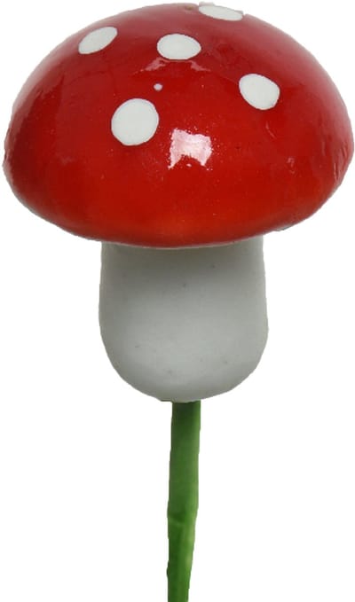 Decoris paddenstoelen stekers - 15x st - 2.5 cm cm - kerststukje decoratie