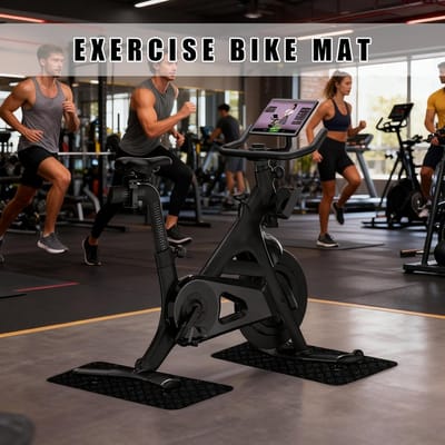 Trainingsmat Fietsen - Vloerbeschermer Hometrainer - Thuis Sporten - Dubbelzijdig Antislip - 63.5 x 30 cm - Zwart