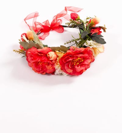 KIMU® Handgemaakte Bloemenkrans Haar Blauw Wit - Blauwe Bloemen Haarband Diadeem - Krans Bloemetjes - Fairy Communie Festival