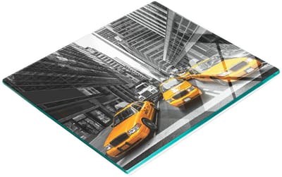 Glazen snijplank met New Yorkse taxi-afbeeldingen, 60x52 cm