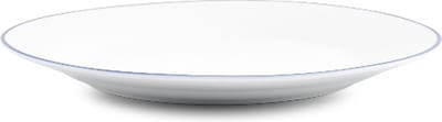 BonBistro Plat bord 24cm blue rim Basic White (Set van 6)