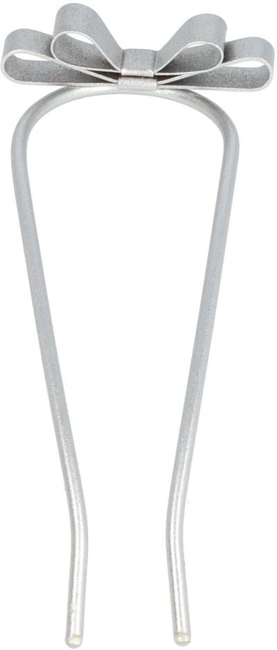 Haarsoires Haarspeld Sierkam Opsteekkam 4x10cm - Strik - Metaal - Zilver - Haarversierkam - Haar Versiering