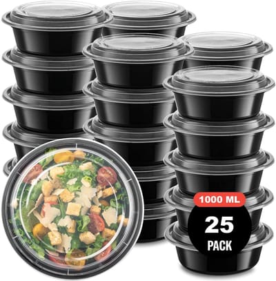 Dailygoods- Maaltijdbox 25-delige set - 1000 ml - Herbruikbare voedselcontainer - Luchtdicht - Vaatwasmachinebestendig - Ideaal voor meal prep - Voedselcontainers