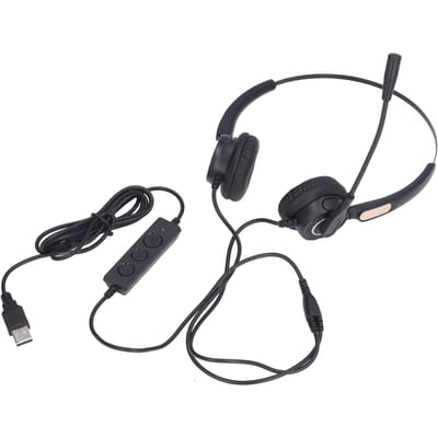 Bedrade Telefoon Headset Ruisonderdrukking Ergonomisch Verstelbare Volumeregeling USB Computer Headset