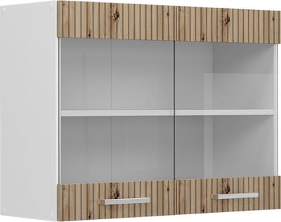 Vicco R-Line Glazen keukenkast – 80 cm Artisanaal eiken