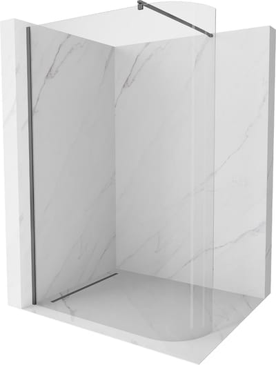 Mexen Kioto-R afgerond Walk-in douchewand 80 x 200 , transparant 8 mm, gun metal - 800-080-101-95-06