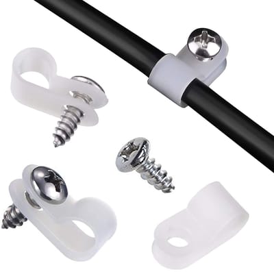 Nylon kabelclips set van 100 stuks in wit en zwart met 100 schroeven voor optimale kabelbeheer en organisatie