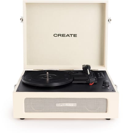CREATE - Platenspeler Retro - Bluetooth, USB, SD, MicroSD en Mp3-recorder/speler - Wit - RECORD PLAYER RETRO