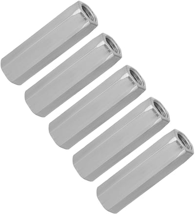 Dailygoods- Zeskantmoer M10 - 5 Stuks - Verzinkt Staal - Koolstofstaal - Bevestigingsmiddelen - Schroefdraad - Bevestigingsmoeren