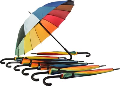 Paraplu 8 stuks - Regenboog Paraplu voor Volwassenen - Windproof met Haak Handvat - Multi kleur - Set van 8 LGBTQ Paraplu - 98cm Diameter