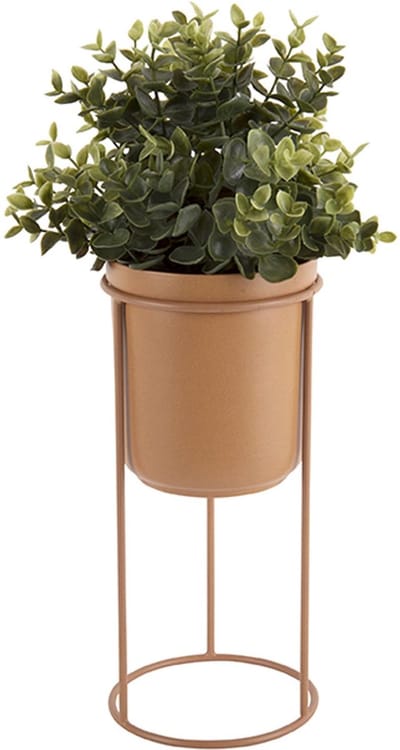 Present Time Plantenpot Tub - op standaard, IJzer Karamel Bruin - 20x18cm - Scandinavisch