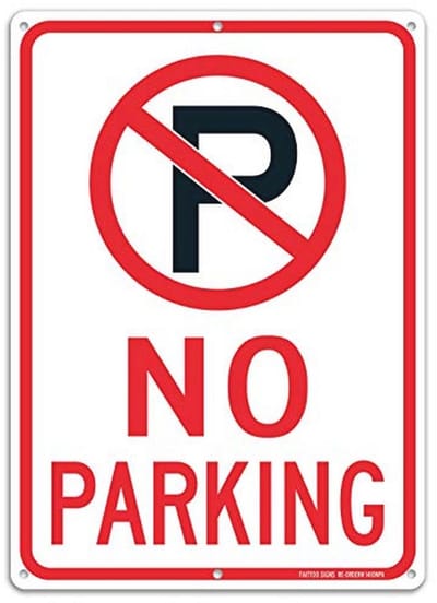 Reflecterend Geen Parkeerbord 35,5 x 25,5 cm - Roestvrij Aluminium en Weerbestendig