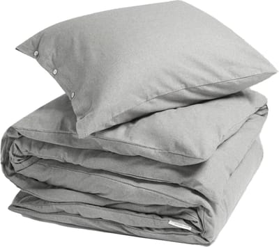 Yumeko dekbedovertrek flanel lichtgrijs 140x220 + 1/60x70 - Biologisch & ecologisch