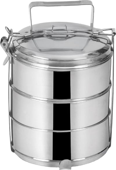 Container voor Eten Edelstaal 3-Niveaus 3x1,3 l - Voedselcontainer - Lunchbox