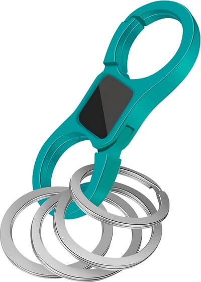 Luxe Metaal Dubbelzijdig Karabijnhaak Sleutelhanger met Sleutelringen - Quick-Release Auto Sleutelhouder Ringen - Musketonhaak Keychain voor Volwassen, Mannen, Vrouwen - Karabijnsluiting Sleutel Hanger - Licht Groen