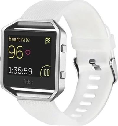 Siliconen sport bandje geschikt voor Fitbit Blaze - KELERINO. - Wit
