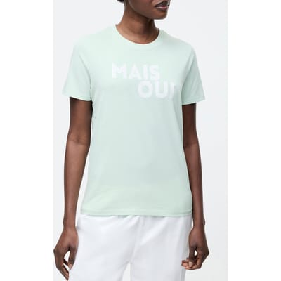 French Connection Mais Oui Graphic T-shirt Subtle Green/white Size: XS | T-Shirts Outlet | Dames | Groen