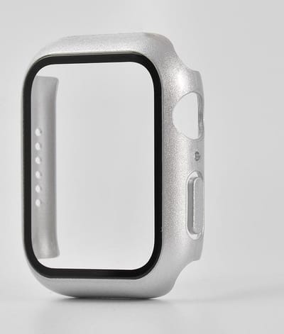 Hoesje geschikt voor Apple Watch 40MM - Hardcase - Screenprotector - Kunststof - Zilver