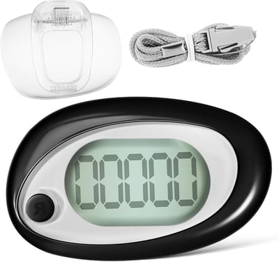 Stappenteller met Clip - Pedometer Activiteitentracker - Fitness Doelen Bereiken - 3D Sensortechnologie - 6.9 cm - Zwart