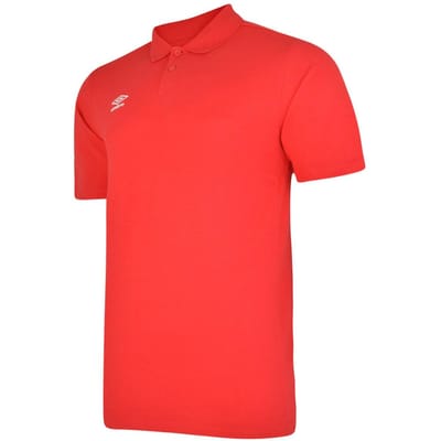 Umbro Jongens Essential Poloshirt (Vermiljoen/Wit)