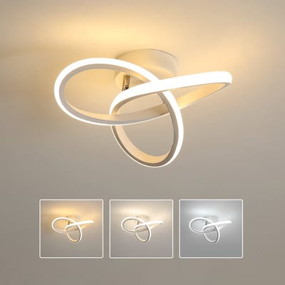 Riserva LED Plafondlamp Design - 22W - 2475 lm - 3 Lichtkleuren 3000K/4500K/6500K - Wit - Moderne Plafonnière voor Woonkamer, Slaapkamer, Keuken en Eetkamer