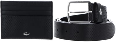 LACOSTE Leren riem kaarthouder Elegance Punch Cardholder + Belt Box W85 Noir zwart