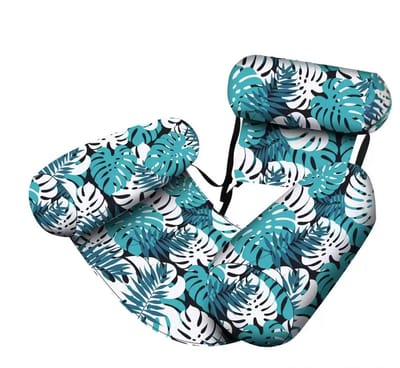 Daity 1 Stuk -Opblaasbare Zwemstoelen voor Volwassenen, Opblaasbare Zwemlounge, Drijvende Mat/Hangmat met Plantenpatroon — Opblaasbare Waterstoelen, Noodles en Vlotten voor Zomerse Feesten
