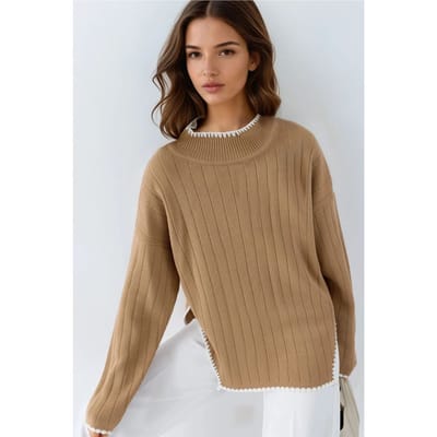 Overgroot Sweater met Steekdetail