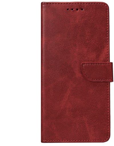 Rixus Bookcase For Samsung Galaxy S23 Ultra Dark Red