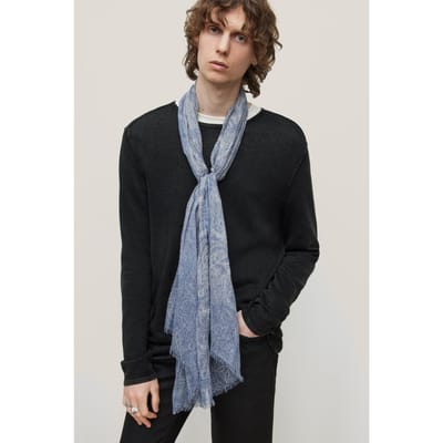 John Varvatos Paisley Printed Scarf Blue Stone Maat: OS | Handschoenen Outlet | Heren | Blauw