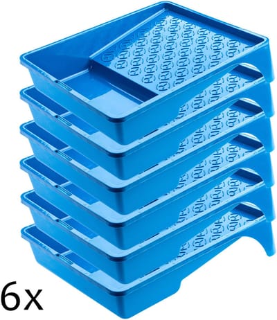 KADAX Verfbakje, grote verfschaal van kunststof, verfbak met handige handgreep, lakschaal, lichte schilderaccessoires, verfschaal, lakbak (6, blauw)