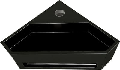 Wiesbaden Julia Hoekfontein 35 x 35 x 16 cm Solid Surface - Mat Zwart