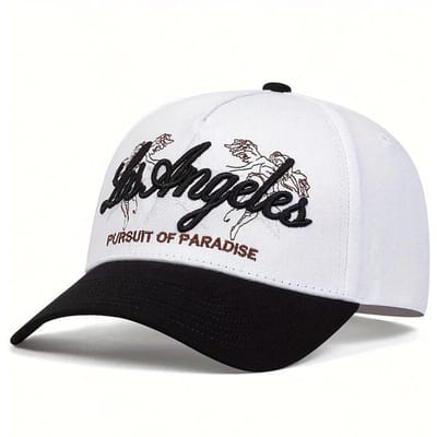 Unisex Los Angeles La Golf Hoed Zwart Woestijn Bloemen Volwassen Hip Hop Petten Buiten Zonnehoeden Verstelbare Baseballpetten white