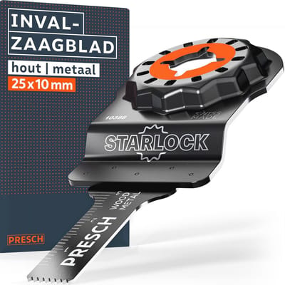 Multitool Zaagblad - Metaal Hout - Precisie Zagen - Starlock Snelwissel - 25x10mm - Zilver