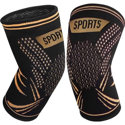 1 Paire Genouillère Cuivre Manches de Compression - Support Amélioré pour Douleurs au Genou, Soulagement Douleurs Articulaires Design Pratique Caractéristiques Utiles L