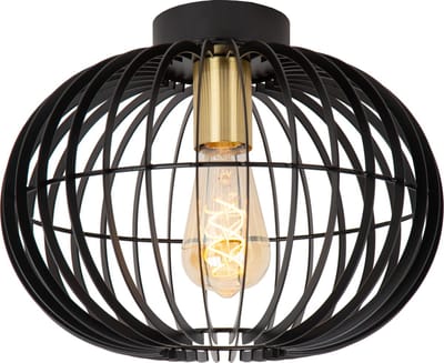 Lucide YANN - Plafonnière (Plafondlamp) - Ø 32 cm - 1xE27 - Zwart