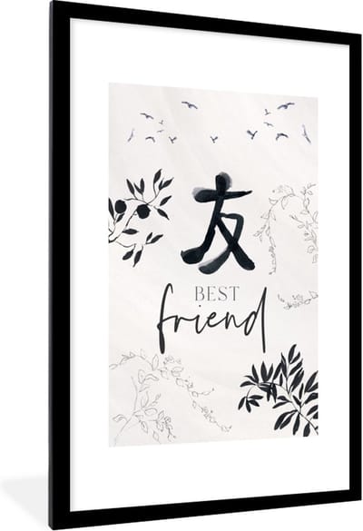 Fotolijst incl. Poster - Best friend - Beste vrienden - BFF - Spreuken - Quotes - 80x120 cm - Posterlijst