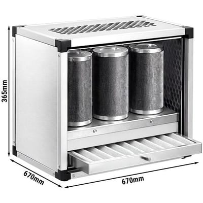 GGM Gastro Abluftreinigungsanlage ohne Motor - 1400 m³ - 70 % Abscheidegrad - mit Vor & Aktivkohlefilter Zilver