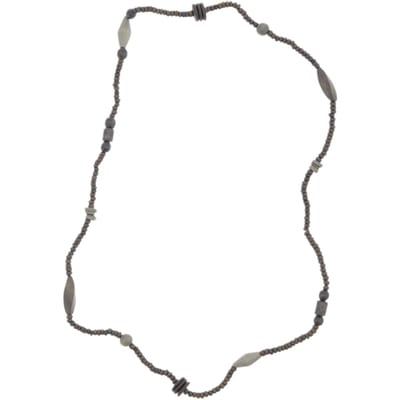 Behave – Ketting – Houten kralen – Bruin;Zwart;Grijs – 90 cm – Boho Chic