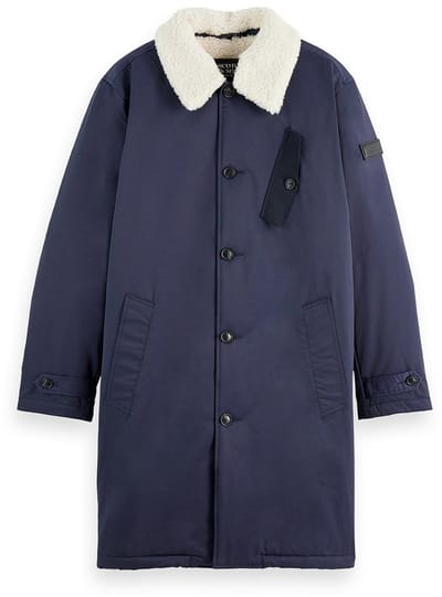 Scotch & Soda Teddy Collar Coat Peacoat Größe: L | Winterjacken Outlet | Herren