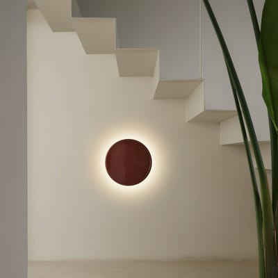 MARSET LED wandlamp Caramel, bruin, Ø 38 cm, TRIAC, glas