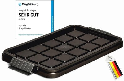 Novaliv 1x vervangende deksel 5 liter met clipsluiting 25x15 cm antraciet