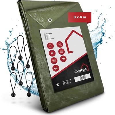 Afdekzeil 140 g/m² - Beschermzeil Zeildoek - Tuin en Boot - Waterdicht UV-bestendig - 3 x 4 meter - Olijfgroen