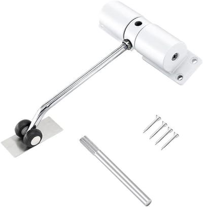 Dailygoods - Verstelbare Deursluiter - Automatische Veersluiting voor Diverse Deuren (Wit)
