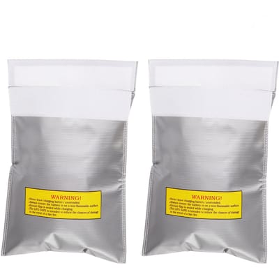 2 Stuks Lipo Batterij Veilige Tas Veiligheidsopslag Brandvertragend Explosiebestendig Accessoire gray