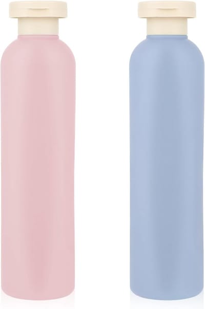Famanu – Reis knijpflessen set van 2, kunststof navulbare flessen met klapsluiting