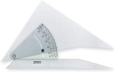 Driehoek Liniaal - Meetinstrument Geometrie - Tekenen Lijnen - Veelzijdige Hoekmeting - 30cm Lengte - Transparant