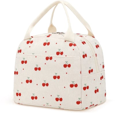 Lunchbox voor in de handtas, dameslunchbox – perfect voor school of werk, kersenrood