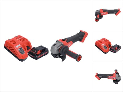 Milwaukee M18 FSAG115X-301 Snoerloze haakse slijper 18 V 115 mm borstelloos + 1x oplaadbare accu 3.0 Ah + lader