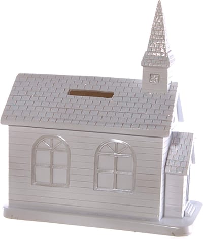Spaarpot Kerk Wit 17 cm – Een Origineel en Betekenisvol Geschenk communie doopsel